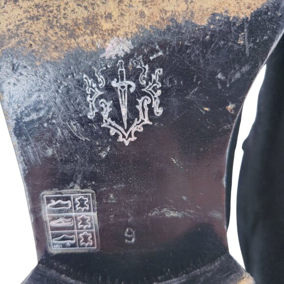 Cesare Paciotti Italy Mens 10 Dress Shoes Black Suede Leather Square-toe Derby - Picture 12 of 13